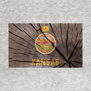 Kansas Wood Flag T-Shirt